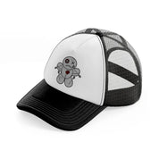 voodoo black and white trucker hat