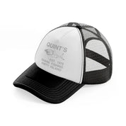 quint's shark fishing amity island black and white trucker hat