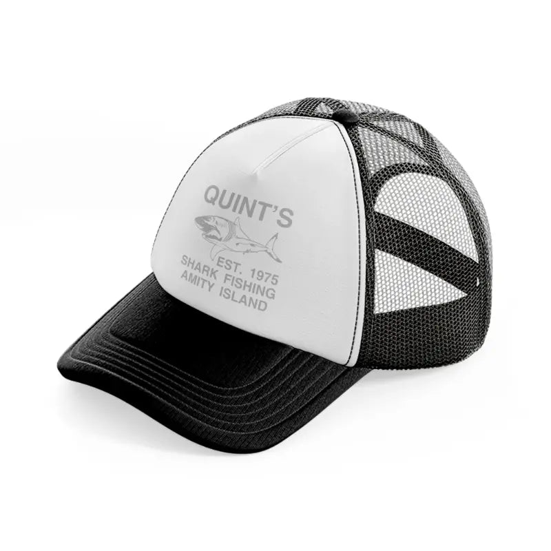 quint's shark fishing amity island-black-and-white-trucker-hat