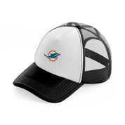 miami dolphins white badge-black-and-white-trucker-hat