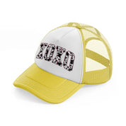 xoxo cow print-yellow-trucker-hat