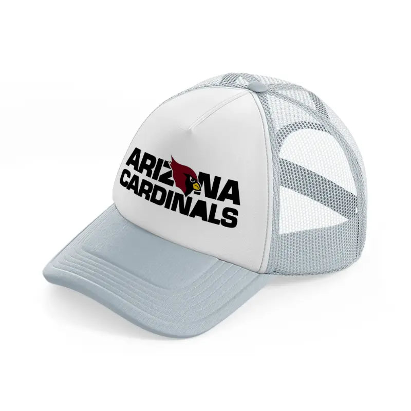 arizona cardinals text with logo grey trucker hat