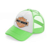 harley-davidson motorcycles orange-lime-green-trucker-hat