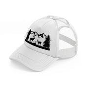 deer mountains-white-trucker-hat