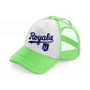 royals logo-lime-green-trucker-hat