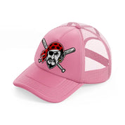 pittsburgh pirates emblem-pink-trucker-hat