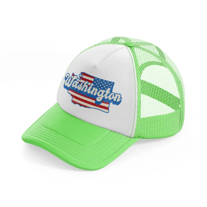 washington flag-lime-green-trucker-hat