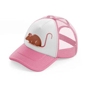 045 mouse pink and white trucker hat