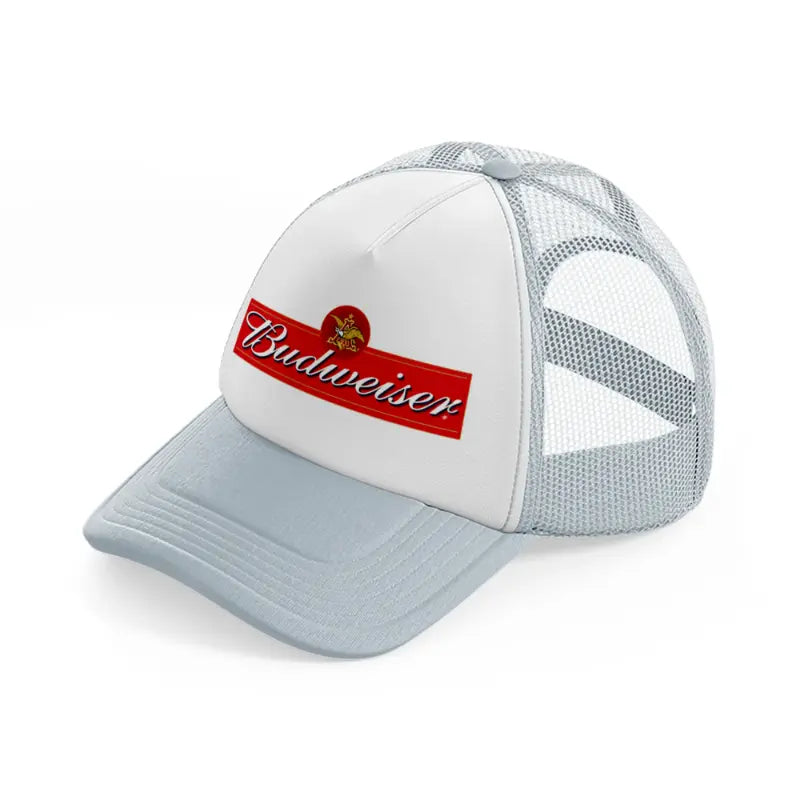 budweiser classic logo-grey-trucker-hat