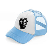 casket sky blue trucker hat