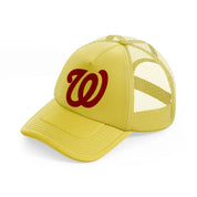 washington nationals emblem gold trucker hat