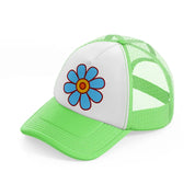 pngretroflower3 lime green trucker hat