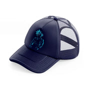 super saiyan blue-navy-blue-trucker-hat