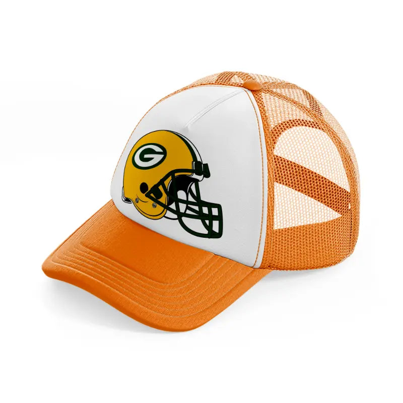 green bay packers helmet-orange-trucker-hat