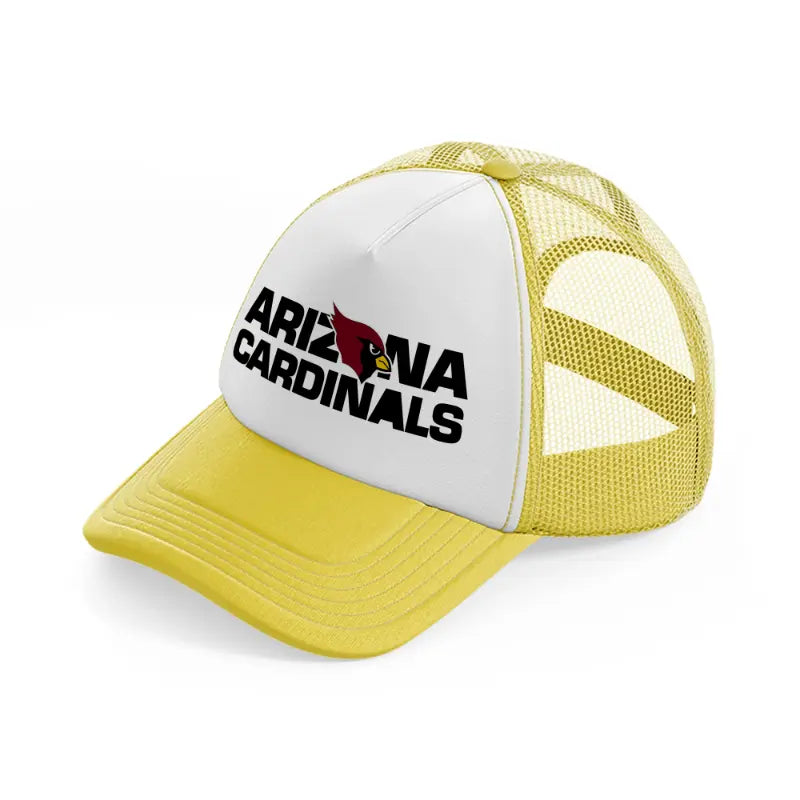 arizona cardinals text with logo-yellow-trucker-hat