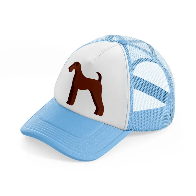 001-airedale terrier-sky-blue-trucker-hat