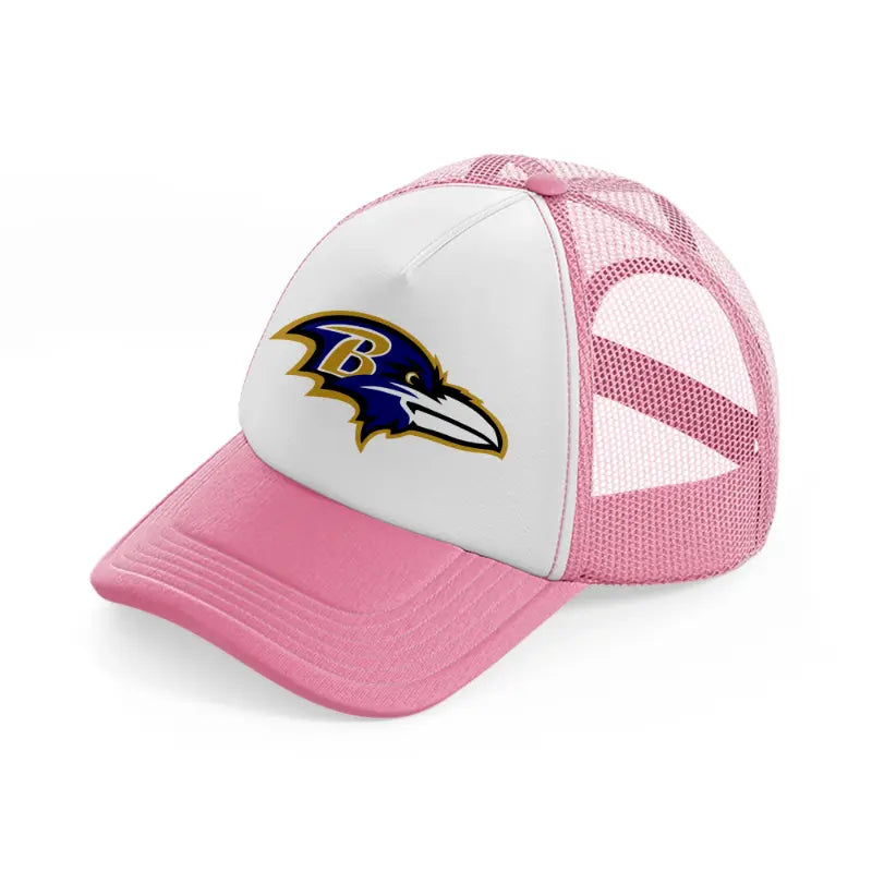 baltimore ravens-pink-and-white-trucker-hat