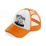 get in loser-orange-trucker-hat