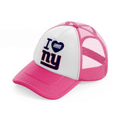 i love new york giants-neon-pink-trucker-hat