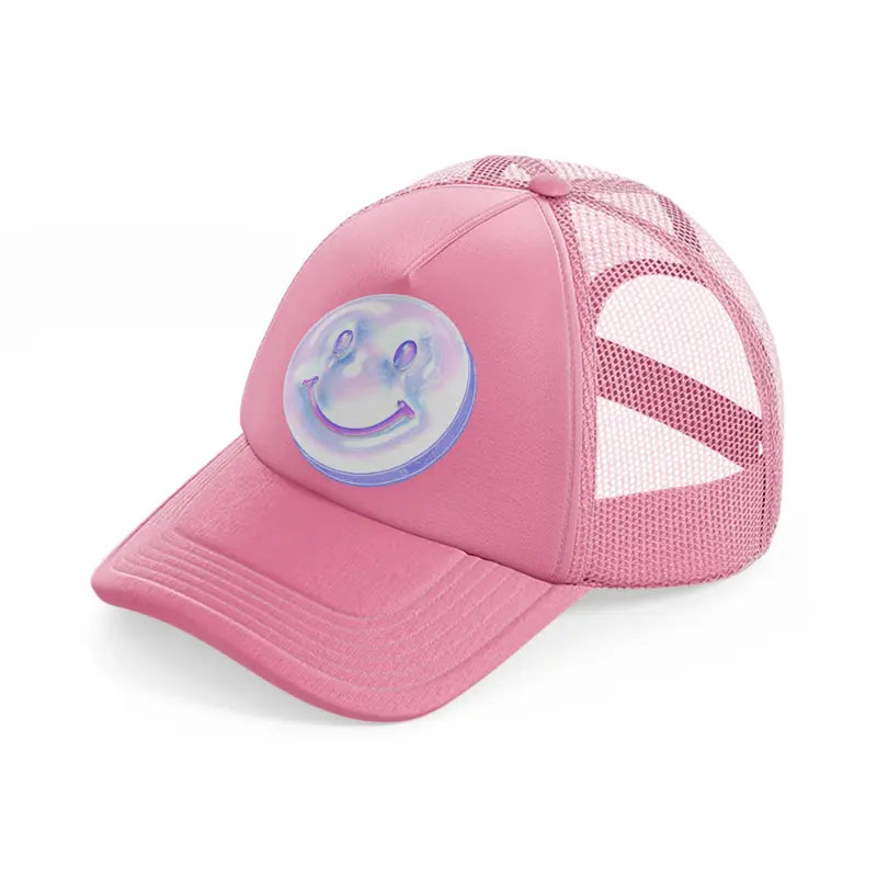 smiley-pink-trucker-hat