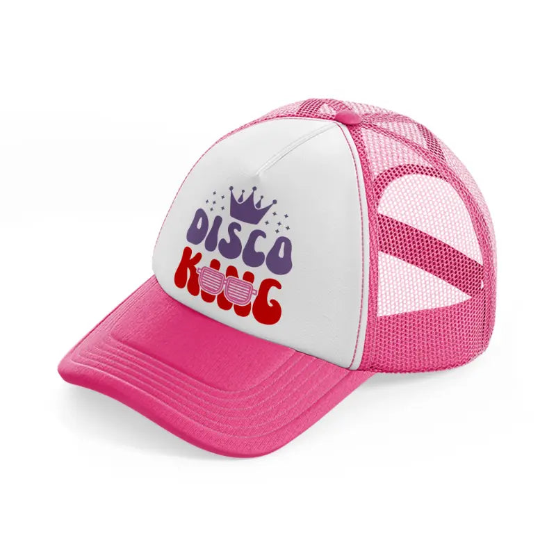 disco king-neon-pink-trucker-hat