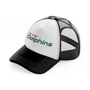 miami dolphins minimalist-black-and-white-trucker-hat