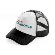 miami dolphins minimalist black and white trucker hat