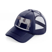 037 cow navy blue trucker hat