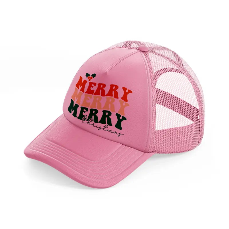 merry christmas-pink-trucker-hat