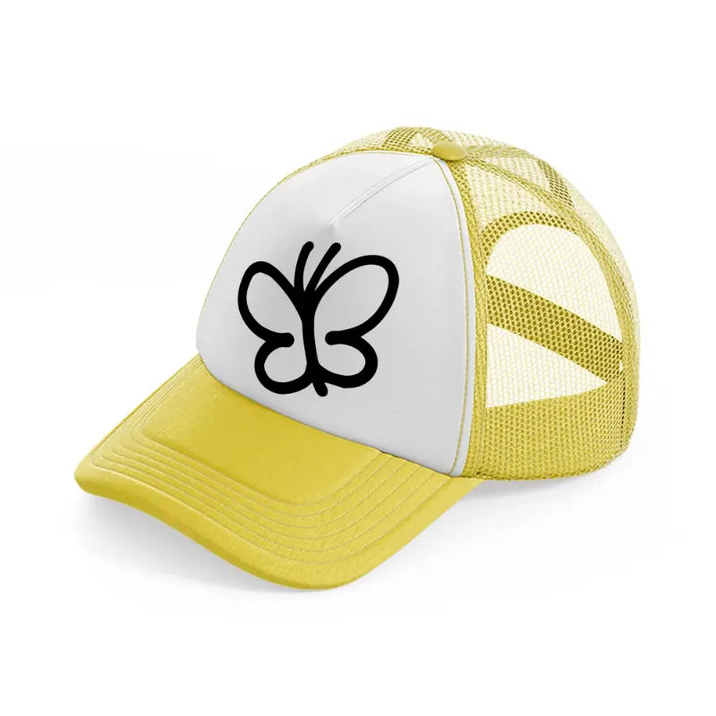 butterfly doodle-yellow-trucker-hat