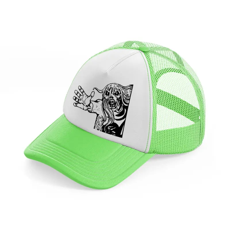 boogey man lime green trucker hat