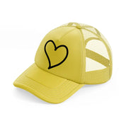 heart doodle gold trucker hat