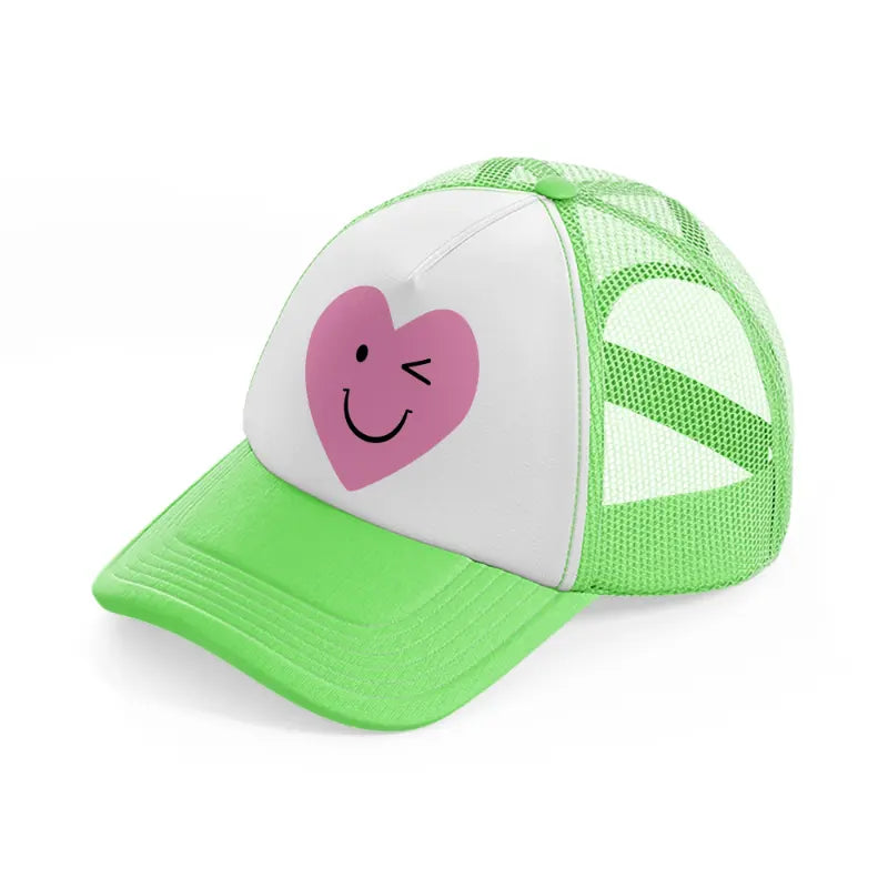 heart winks-lime-green-trucker-hat