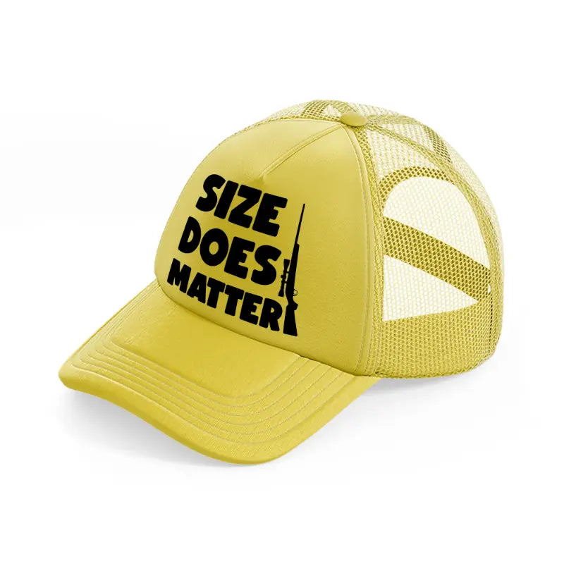 size does matter bold-gold-trucker-hat