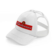 budweiser classic logo-white-trucker-hat