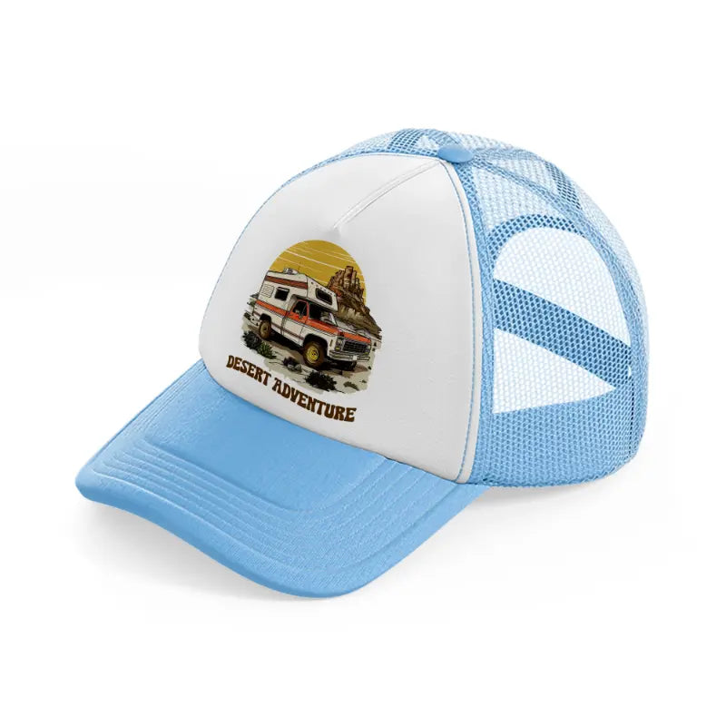 desert adventure-sky-blue-trucker-hat