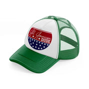 all american dude-01-green-and-white-trucker-hat