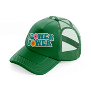 groovy love sentiments gs 14 green trucker hat