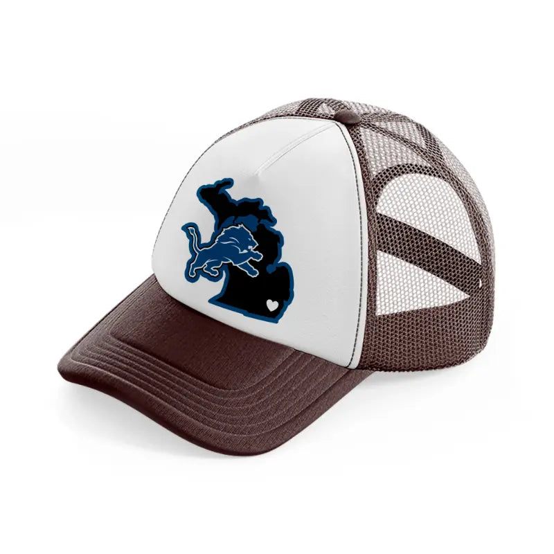 detroit lions supporter-brown-trucker-hat