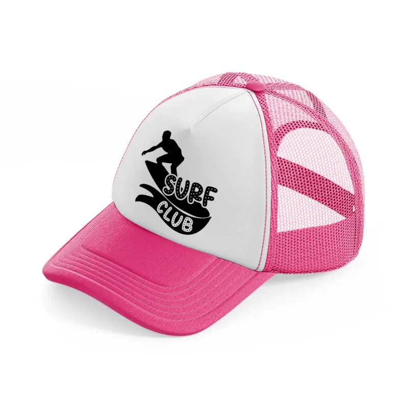 surf club black-neon-pink-trucker-hat