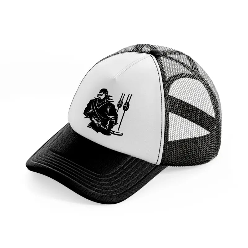 pirate crew vector-black-and-white-trucker-hat