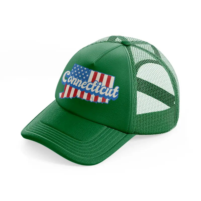 connecticut flag-green-trucker-hat