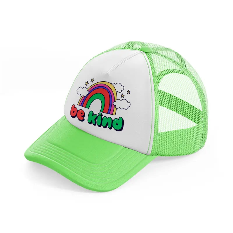 be kind lime green trucker hat