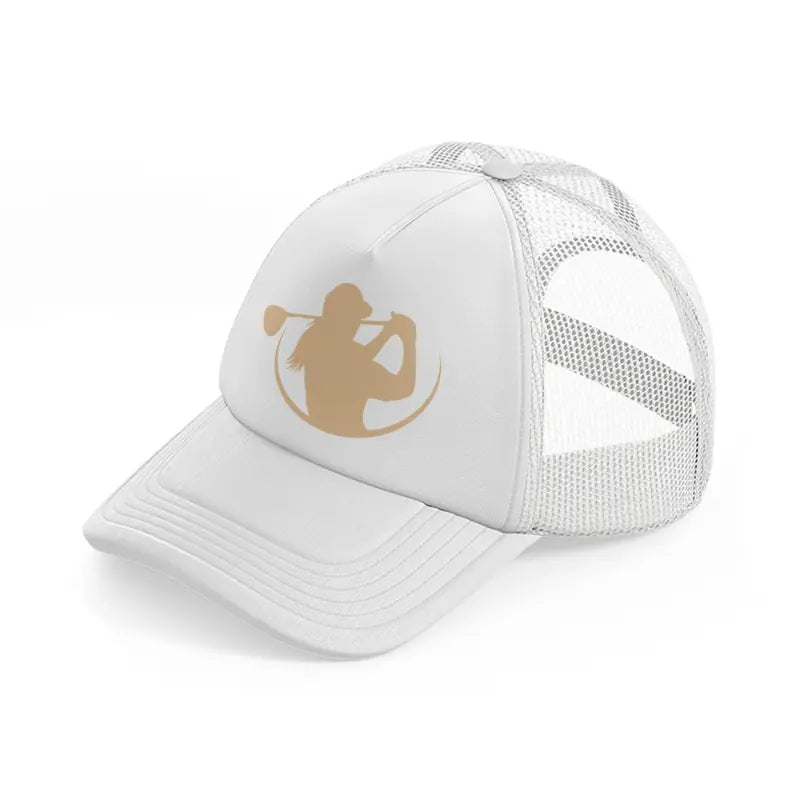 golf woman-white-trucker-hat