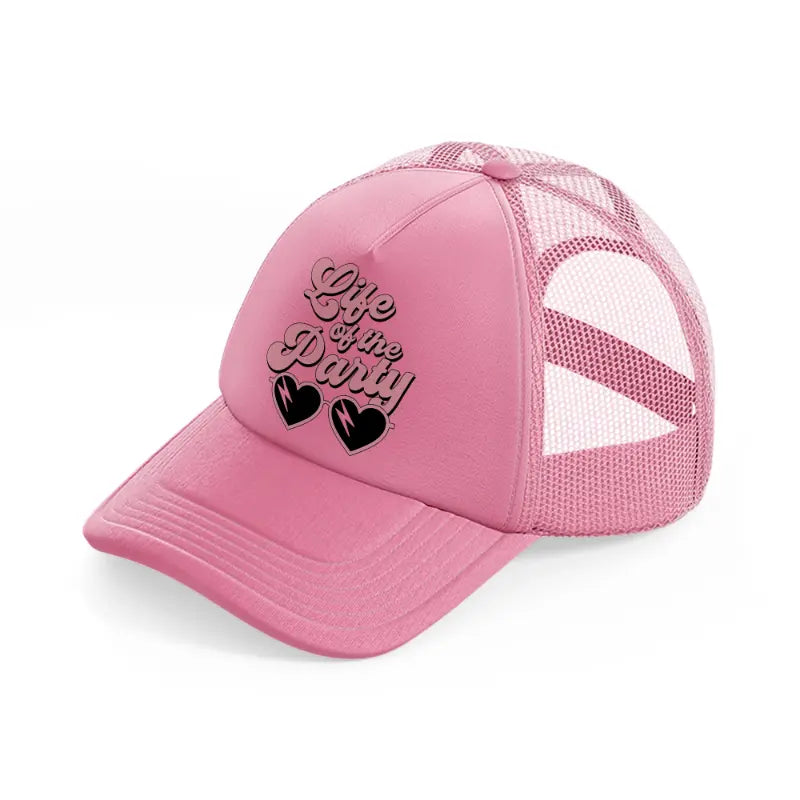 life of the party heart sunglasses pink trucker hat