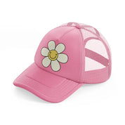 smiley flower-pink-trucker-hat