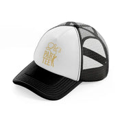 let's par tee golden-black-and-white-trucker-hat
