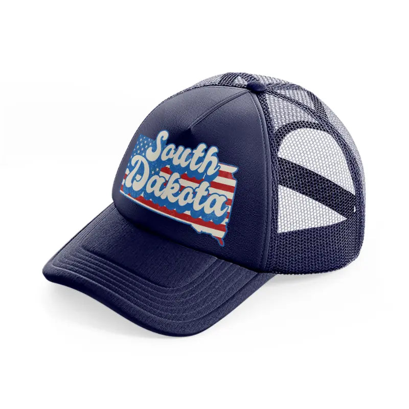 south dakota flag navy blue trucker hat