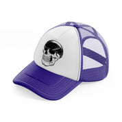 skull gangster with bandana-purple-trucker-hat