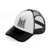 gate black and white trucker hat